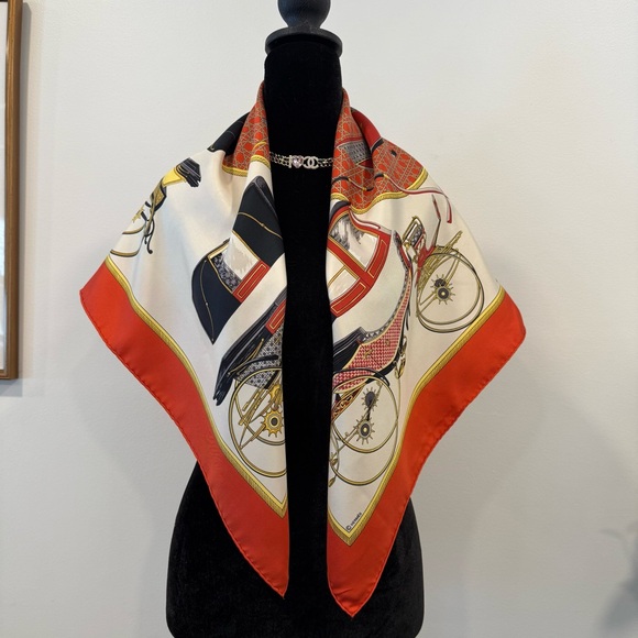 Hermès Paris Carriage Print Silk Scarf - Picture 7 of 12